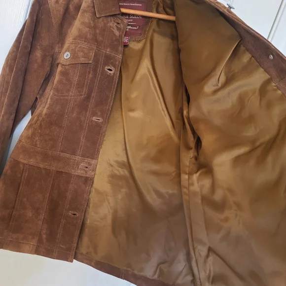 Eddie Bauer | 100% Suede Jacket and Suede Maxi Skirt Set Seattle Suede Washable - Picture 13 of 16